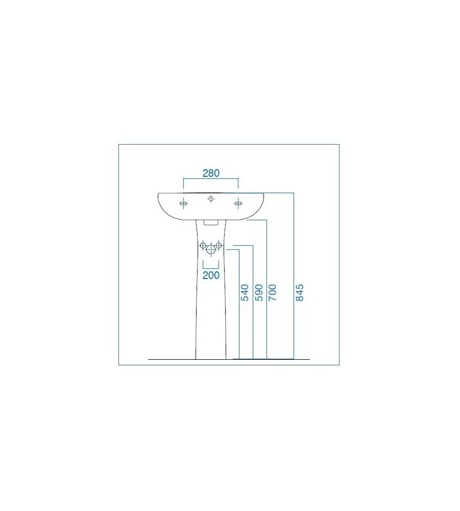 Colonna per lavabo in ceramica bianco "colibri 2", geberit